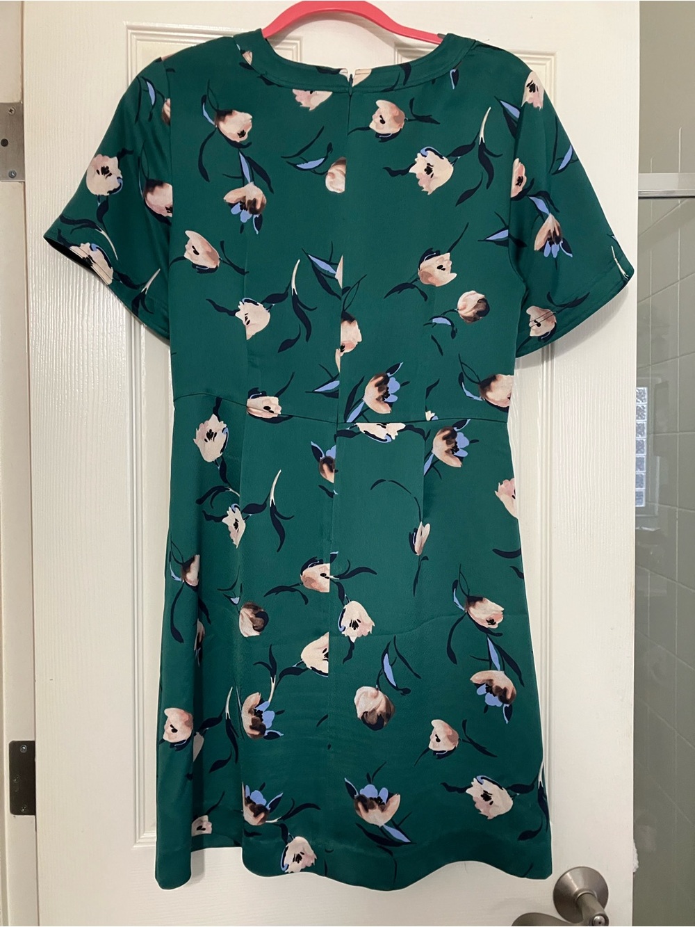 Banana Republic Teal Green Floral Short Sleeve Dress - Picture 2 of 3